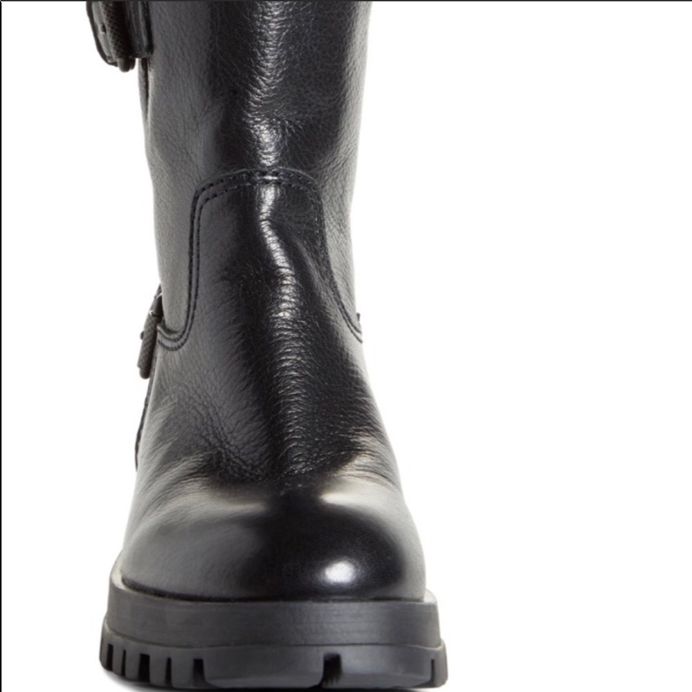 PRADA MILANO  BUCKLE LOGO MOTO BIKER BOOTS 38 7 - Picture 4 of 8